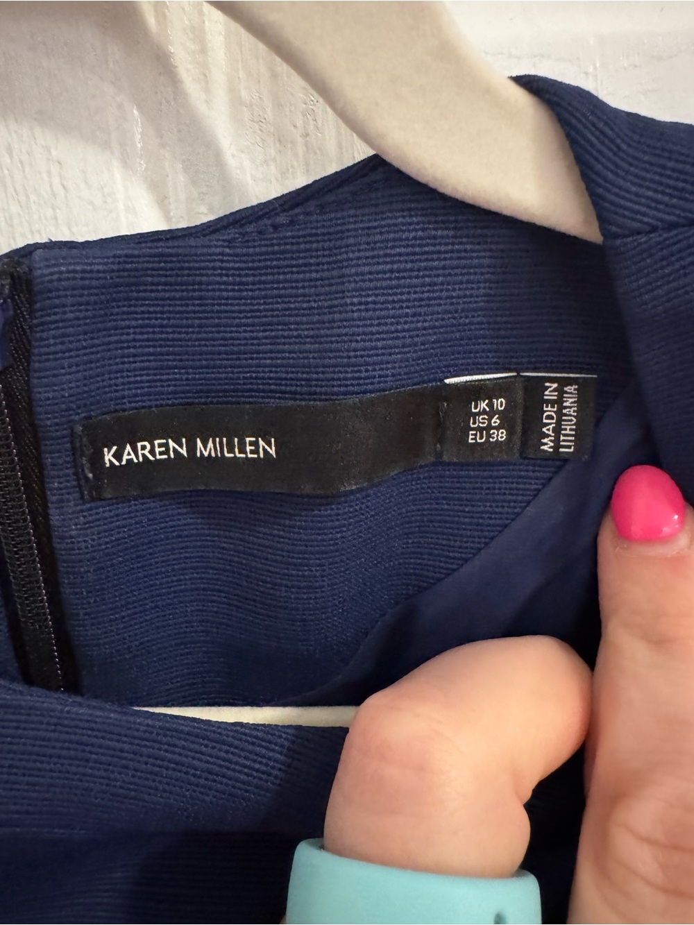 Karen Millen Blue and Black Band Colorblock Mini Dress - Picture 5 of 5